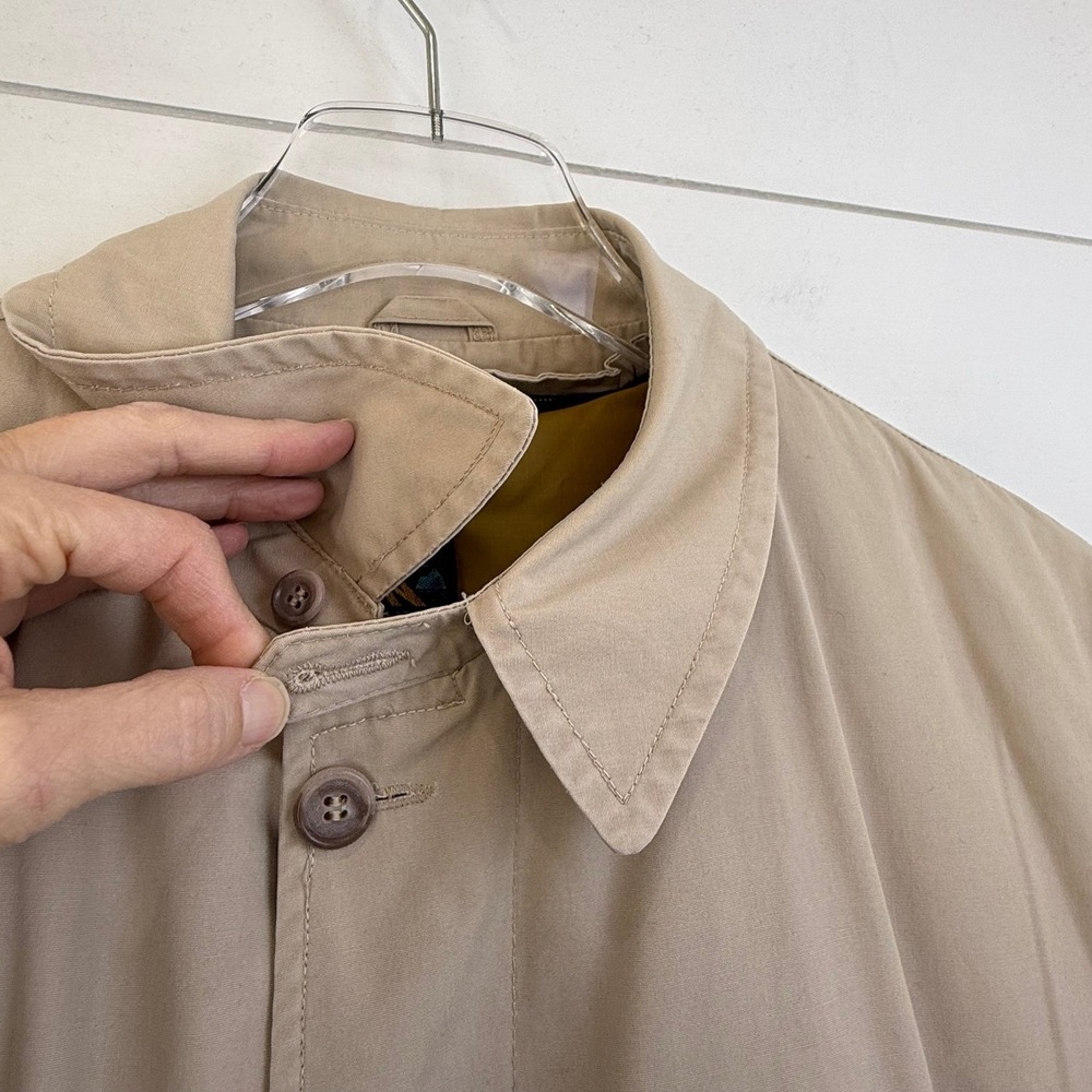 Vintage Eddie Bauer Down Lined Hidden Placket Trench Coat Heritage Tan 44 - Picture 5 of 13